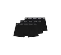 HUGO Dreierpack eng anliegende Boxershorts aus Stretch-Baumwolle mit kurzem Bein und Logo am Bund - Style TRUNK TRIPLET PACK, 50469786 Schwarz XS