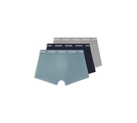 HUGO Dreierpack eng anliegende Boxershorts mit kurzem Bein und Jacquard-Logo am Bund - Style TRUNK TRIPLET PACK, 50532611 Blau / Grau M