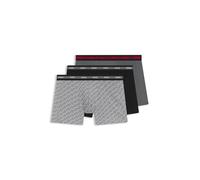 HUGO Dreierpack eng anliegende Boxershorts mit Logos am Bund - Style BOXER BR PLANET DES, 50545674 Schwarz / Grau L