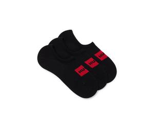 HUGO Dreierpack Füßlinge mit roten Logo-Etiketten - Style 3P LC LABEL CC, 50496082 Schwarz 35-38