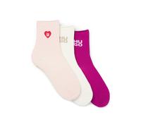 Kurzsocken HUGO UNDERWEAR "3P SH HEART CC W", Damen, Gr. 39-42, open miscellaneous 962, Baumwollmischung, elastisch, Socken, mit Logo-Details, Verstärkung: Zehen- und Fersenpartie (77028956-39) open m