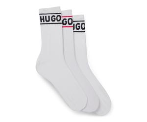HUGO Dreierpack kurze Socken mit Logos - Style 3P QSRIB SPORTY CC W, 50517669 Weiß 36-42