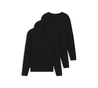 HUGO Dreierpack Longsleeves aus Baumwolle - Style LS-SHIRT RN TRIPLET, 50492631 Schwarz M