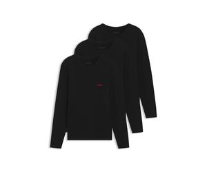 HUGO Dreierpack Longsleeves aus Baumwolle - Style LS-SHIRT RN TRIPLET, 50492631 Schwarz M