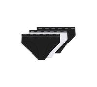 HUGO Dreierpack Slips aus Stretch-Baumwolle mit Logo-Bund - Style TRIPLET BRIEF STRIPE, 50469657 Weiß / Schwarz S