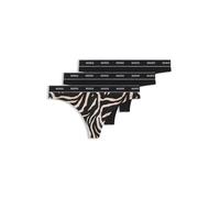 String HUGO UNDERWEAR "TRIPLET THONG DESIGN", Damen, Gr. M, 3 Stk., open miscellaneous 972, Jersey, Obermaterial: 95% Baumwolle, 5% Elasthan, Unterhosen String, wiederholendes Logo am Bund (75665421-M