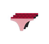 String HUGO UNDERWEAR "TRIPLET THONG DESIGN", Damen, Gr. XL, 3 Stk., open pink 695, Jersey, Obermaterial: 95% Baumwolle, 5% Elasthan, Unterhosen String, wiederholendes Logo am Bund (61244153-XL) open