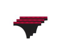 HUGO Dreierpack Strings aus Stretch-Baumwolle mit Logos am Bund - Style TRIPLET THONG STRIPE, 50469681 Schwarz XXL