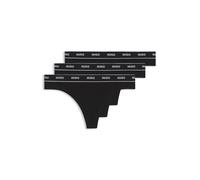 HUGO Dreierpack Strings aus Stretch-Baumwolle mit Logos am Bund - Style TRIPLET THONG STRIPE, 50469681 Schwarz XXXL