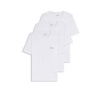 HUGO Herren T-Shirt RN Triplet P – Dreierpack, Rundhals, Kurzarm, mit Logo, Baumwolle Weiß L