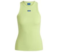 Tanktop HUGO BLUE "Easy Tank", Damen, Gr. L, bright grün 329, Single Jersey, Obermaterial: 96% Baumwolle, 4% Elasthan, unifarben, casual, slim fit, Rundhals, ohne Ärmel, Tops, Rippware aus Baumwollmis