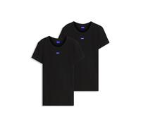 HUGO T-Shirt Damen Easy Tee_B – Slim-Fit, gerippte Stretch-Baumwolle, Rundhals, Kurzarm – Schwarz M