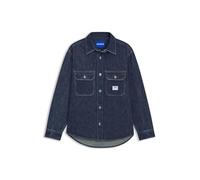 HUGO Oversized Hemd aus blauem Denim - Style Ebolt, 50556349 Dunkelblau XXL