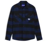 HUGO Oversized-Fit Hemd aus Baumwoll-Flanell mit Buffalo-Karo - Style Ebolt_1, 50570752 Blau gemustert S