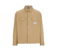 Hugo Ekynone 10260730 Blue Langarmhemd M Medium Beige