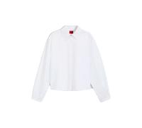 HUGO Verkürzte Relaxed-Fit Bluse aus Baumwoll-Popeline - Style Endeka, 50572062 Weiß 42