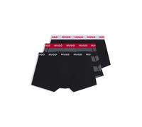 HUGO Eng anliegende Boxershorts aus Stretch-Baumwolle im Dreierpack - Style TRUNK TRIPLET DESIGN, 50532550 Schwarz / Grau M