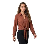HUGO Relaxed-Fit Bluse aus Stretch-Satin mit Krawatten-Detail - Style Errika, 50531538 Braun 38