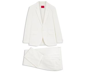 HUGO Extra Slim-Fit Anzug aus Stretch-Baumwolle-Seersucker mit drei Pieces - Style Arti/Hesten242V1X, 50559651 Weiß 48