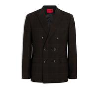 HUGO Extra Slim-Fit Blazer aus karierter Schurwolle - Style Arti264F1, 50570184 Braun gemustert 50