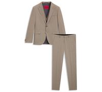 HUGO Extra Slim-Fit Dreiteiler aus strukturiertem Stretch-Gewebe - Style Arti/Hesten241V1X, 50557622 Beige 52
