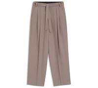 HUGO Fashion-Fit Hose mit Bundfalten und Gürtel-Detail - Style Fedix244F1X, 50559114 Hellbraun 44