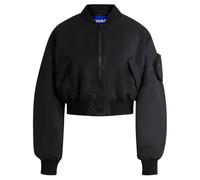 Outdoorjacke HUGO BLUE "Foraia-1_B", Damen, Gr. S, schwarz (schwarz 001), Web, Obermaterial: 100% Polyamid, unifarben, modisch, regular fit kurz, Langarm weit Bündchen, Jacken, mit aufgesetzter Ärmelt