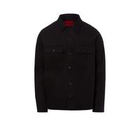 HUGO Herren Epoldo Oversized Hemd aus Baumwoll-Gabardine mit Brusttaschen Schwarz001 XL