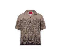 HUGO Freizeithemd mit Leinen-Anteil Herren Comfort Fit Leinen schilf, S