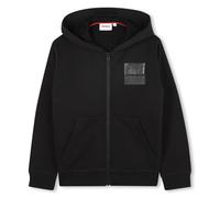 HUGO Kids-Sweatjacke mit Kapuze und Reißverschluss aus Fleece mit Split-Logo - Style G00454/09B06A, G00454 Schwarz 126