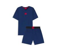 HUGO Pyjama aus Stretch-Baumwolle mit Logo-Etiketten - Style GALAXY SHORT SET, 50559742 Blau L