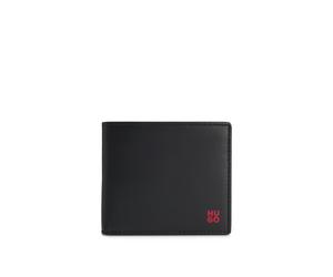 HUGO Geldbörse aus Leder mit rotem Stack-Logo und Münztasche - Style Tibby_N_4cc coin, 50546136 Schwarz ONESI