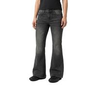 HUGO Bootcut-Jeans mit mittlerem Bund aus Baumwollmischung mit feinen Längsstreifen - Style Gelissa_3_B, 50568482 Schwarz gemustert 31/32