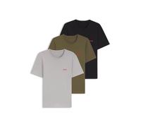 HUGO Gemischter Dreierpack T-Shirts aus Baumwolle mit Logo-Print - Style T-SHIRT RN TRIPLET P, 50532811 Schwarz / Grau / Grün XS