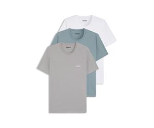 HUGO Gemischter Dreierpack T-Shirts aus Baumwolle mit Logo-Print - Style T-SHIRT RN TRIPLET P, 50532811 Weiß / Blau / Grau M