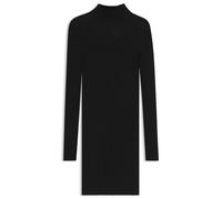 HUGO Geripptes Bodycon-Kleid aus Krepp mit transparenten und unifarbenen Akzenten - Style Siclaminy, 50542664 Schwarz L