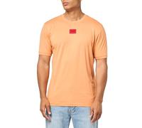 HUGO Geripptes Herren-T-Shirt mit Rundhalsausschnitt, Normale Passform, mittiges Logo, XL