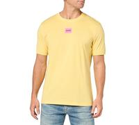 HUGO Geripptes Herren-T-Shirt mit Rundhalsausschnitt, Normale Passform, mittiges Logo, XL