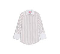 HUGO Gestreifte Bluse aus Baumwoll-Popeline mit kontrastfarbenen Details - Style Ebank, 50543521 Gemustert 38