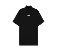 HUGO Gestricktes Kleid mit Logo-Badge aus Silikon - Style Simo_B, 50554219 Schwarz M