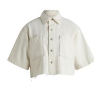 HUGO Cropped-Bluse aus ecrufarbenem Denim mit unversäubertem Saum - Style Getecna_B, 50537471 Natur M