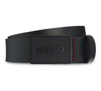 HUGO Büffelledergürtel mit Koppelschließe - Style Gethon_Sz35, 50548359 Schwarz 85