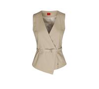 HUGO Regular-Fit Weste mit Gürtel aus Baumwolle und Hanf - Style Ahella-1-W, 50557199 Hellbeige 34