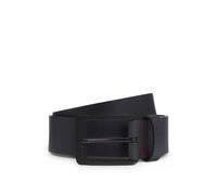 HUGO Gürtel aus italienischem Leder mit Logo-Schließe in gebürsteter Optik - Style Grover_Sz35, 50548366 Schwarz 85