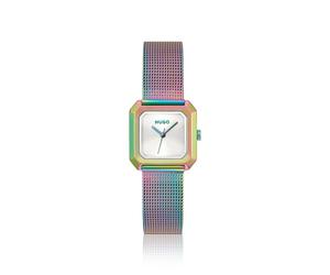 HUGO Hazel irisierende quadratische Uhr mit Mesh-Armband - Style #HAZEL, 58733345 mehrfarbig ONESI