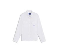 HUGO Hemd aus Baumwoll-Twill mit Logo-Label - Style Ekynone, 50520001 Weiß S