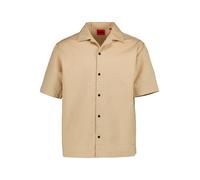 HUGO Hemd Herren Comfort Fit Kurzarm Baumwolle beige, XL