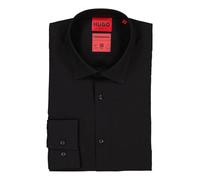 HUGO Hemd Herren Slim Fit Langarm Baumwoll-Stretch schwarz, 39