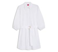 HUGO Hemdblusenkleid aus Baumwoll-Popeline mit Gürtel mit Schließe - Style Kiloni, 50559525 Weiß 44