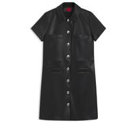 HUGO Hemdblusenkleid aus Kunstleder mit Druckknöpfen - Style Kalindana-1, 50542354 Schwarz 42